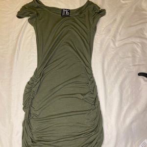 Green scrunched dress